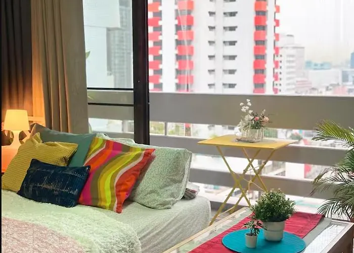 Appartement Cozy 1br Walk To Bts And Airport Rail Link Close To Malls T *